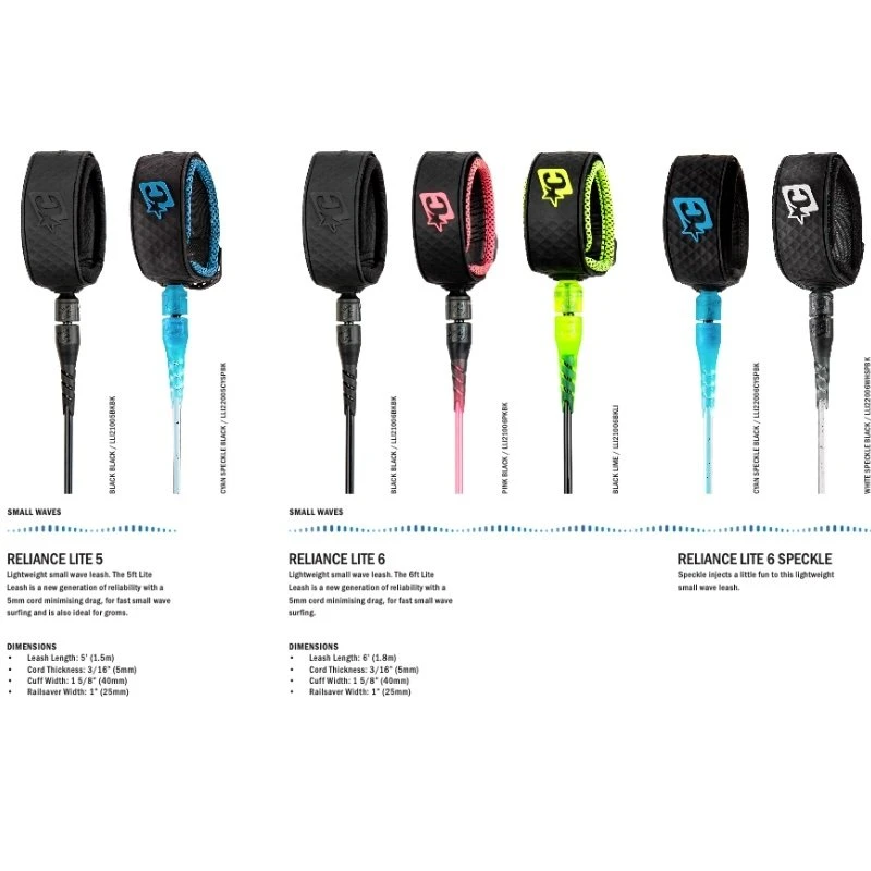 Leash Surf Creatures Of Leisure Relliance Lite - Black Lime - 6'0" / 183 Cm 3 Leash Surf Creatures Of Leisure Relliance Lite - Black Lime - 6'0" / 183 Cm – Image 3